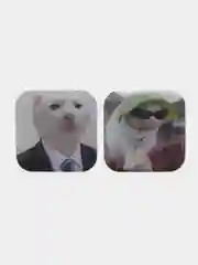 Желтый парные 3D стикеры с котиками, парные наклейки, парные наклейки на телефон, котики, коты