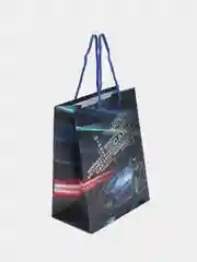 Темно-синий пакет подарочный/Бумажный/Ламинированный/Картоный пакет для подарка