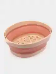 Розовый дуршлаг складной КАРТОФАН силиконовый, миска для мытья макарон, овощей, фруктов и ягод