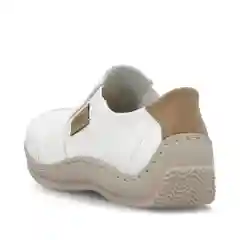 Белый мокасины женские Rieker, из натуральной кожи