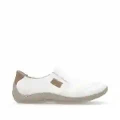 Белый мокасины женские Rieker, из натуральной кожи
