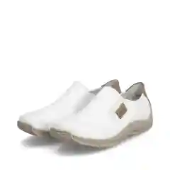Белый мокасины женские Rieker, из натуральной кожи