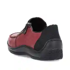 Бордовый мокасины женские Rieker из натуральной кожи