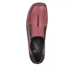 Бордовый мокасины женские Rieker из натуральной кожи