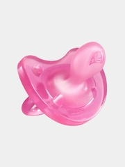 CHICCO Пустышка Physio Soft,1шт.,6-16мес.,силикон,розовая