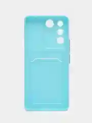 Ледяной силиконовый чехол для Vivo V27E (Виво В27Е), с карманом для карт