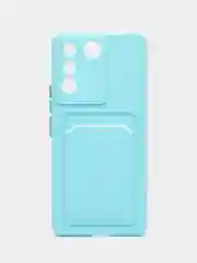 Ледяной силиконовый чехол для Vivo V27E (Виво В27Е), с карманом для карт