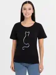 Черный женская футболка