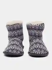 Лавандовый чуни-тапочки домашние утепленные Soft Slippers "Вязанка" на подошве ЭВА