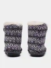 Лавандовый чуни-тапочки домашние утепленные Soft Slippers "Вязанка" на подошве ЭВА