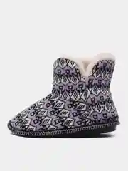 Лавандовый чуни-тапочки домашние утепленные Soft Slippers "Вязанка" на подошве ЭВА