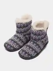 Лавандовый чуни-тапочки домашние утепленные Soft Slippers "Вязанка" на подошве ЭВА