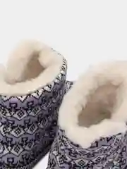 Лавандовый чуни-тапочки домашние утепленные Soft Slippers "Вязанка" на подошве ЭВА