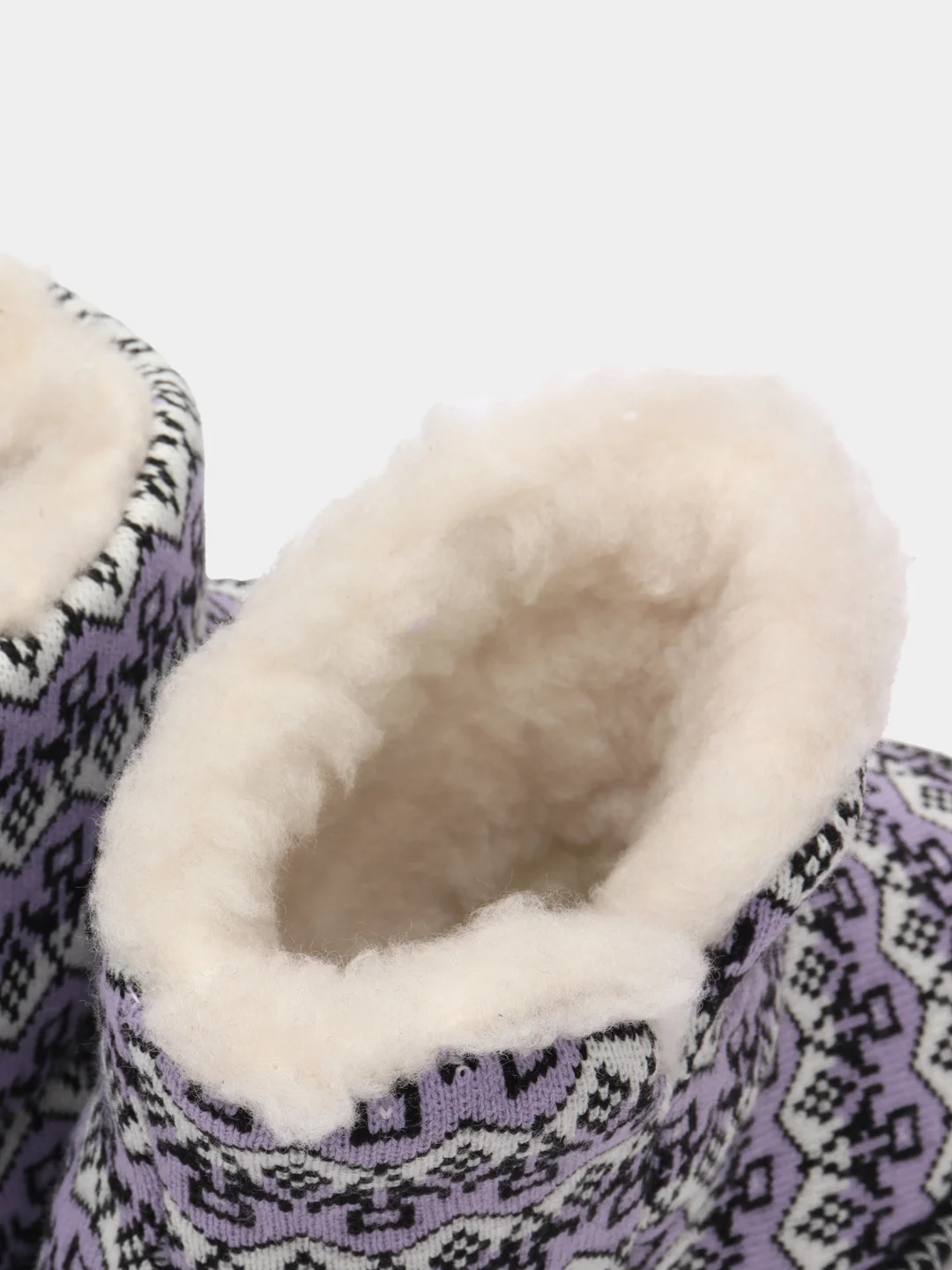 Лавандовый чуни-тапочки домашние утепленные Soft Slippers "Вязанка" на подошве ЭВА