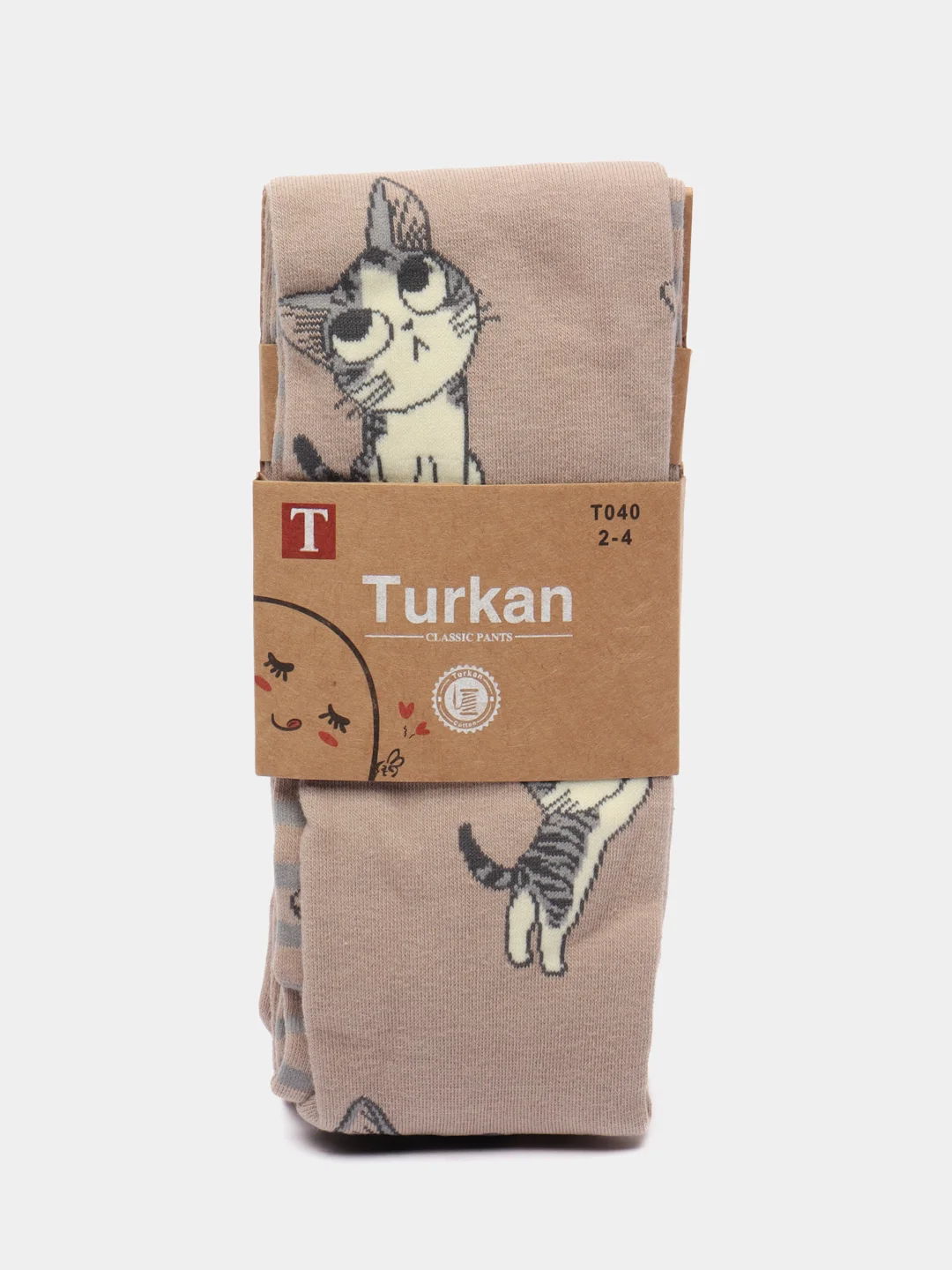 Бежевый меланж детские колготки Turkan, хлопковые