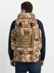 Песочный хаки рюкзак походный, тактический, мужской, на вахту, для охоты и рыбалки, 80 литров
