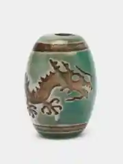Зеленый бусина Дзи Дракон Агат