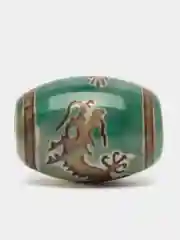 Зеленый бусина Дзи Дракон Агат