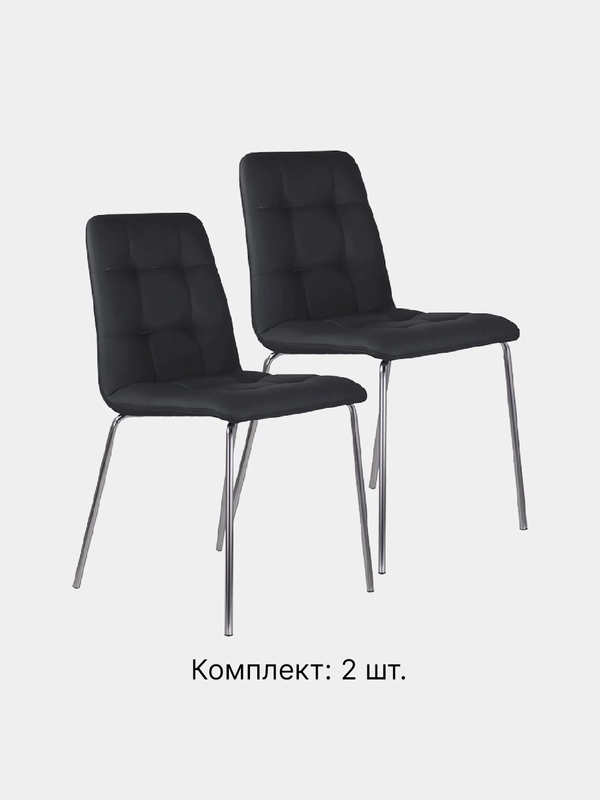 Стул кухонный для кухни, дома, дачи 2 шт Brabix Twins Cf-011, экокожа, черный, 532765