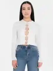 Белый топ на шнурках, швы наружу