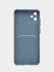 Синий меланж силиконовый чехол Samsung Galaxy A05 (Самсунг Галакси А05) с карманом для карт, прозрачный