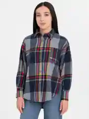 Синий меланж рубашка  женская