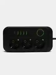 Удлинитель сетевой, фильтр 5 метров, 3 розетки с 4 USB и 1 Type-C портами и кнопкой, черный