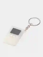 Белый брелок из резины "Тетрис"