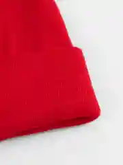 Алый однотонная трикотажная шапка бини унисекс