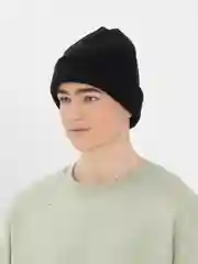 Черный шапка черная, вязанная, двойная