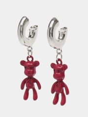 Серьги бублики с мишками, с надписью "Love", kaws, bearbrick