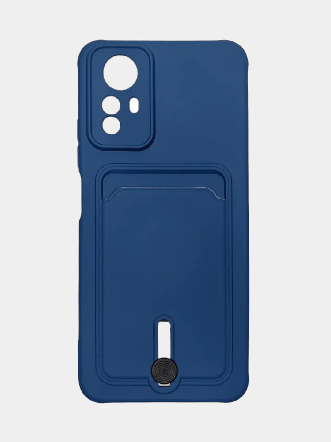 Синий меланж чехол на Redmi Note 12S (Редми Нот 12с), силиконовый, с карманом для карты