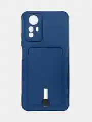 Синий меланж чехол на Redmi Note 12S (Редми Нот 12с), силиконовый, с карманом для карты