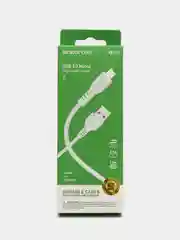 Белый зарядный кабель USB для iPhone, Honor, Redmi, Realmy, Samsung, зарядка, 1 метр