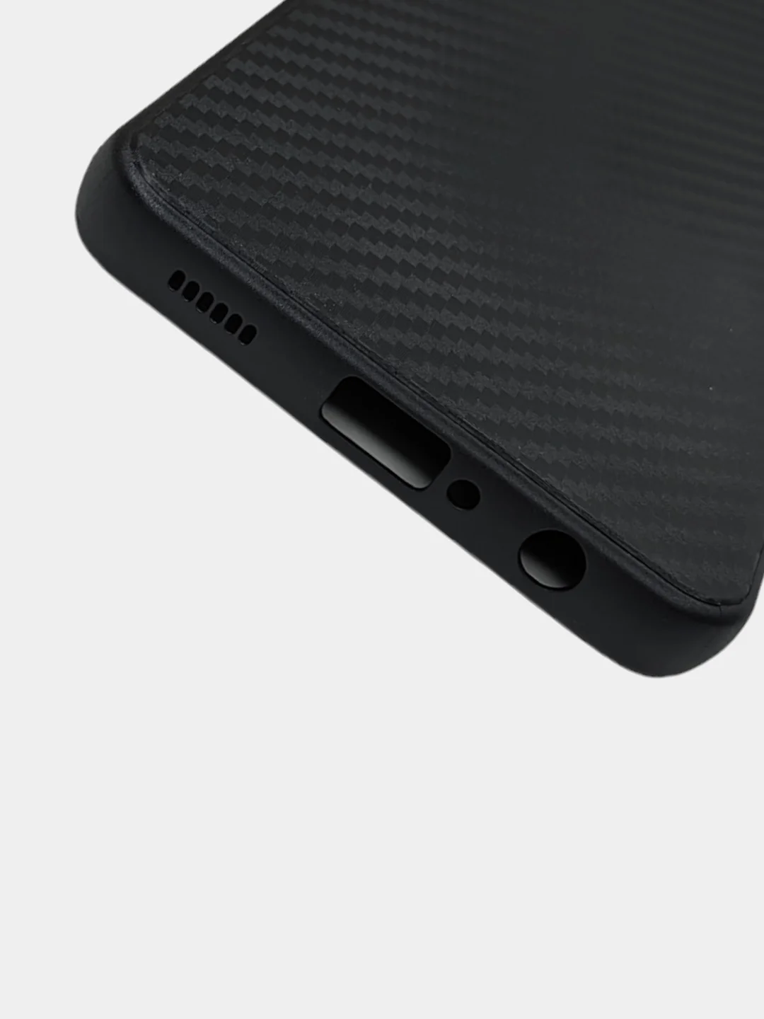 Черный чехол для Samsung Galaxy A05 / Самсунг Галакси А05, силиконовый, под карбон