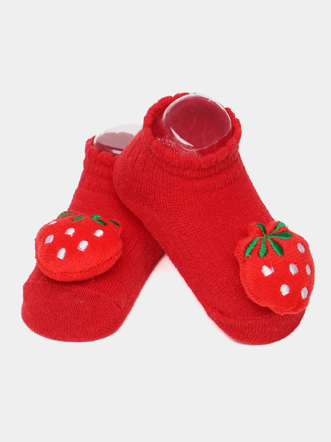 Красный носочки для новорожденных с игрушкой