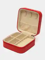 Красный шкатулка для украшений, 10 х 10 х 5 см, на молнии
