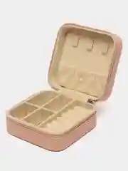 Пудровый шкатулка для украшений, 10 х 10 х 5 см, на молнии