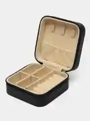 Черный шкатулка для украшений, 10 х 10 х 5 см, на молнии