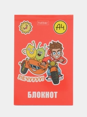 Блокнот А7, 48 листов, в клетку, на склейке, "Влад А4"
