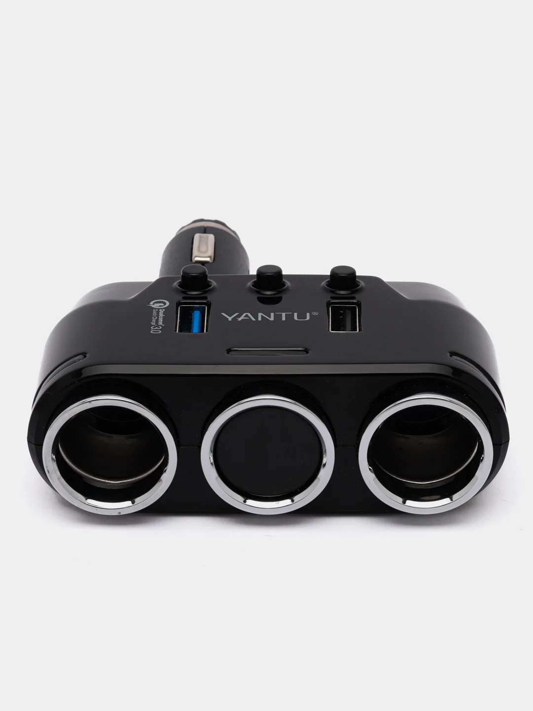 Разветвитель прикуривателя на 2 розетки 2 USB 3A