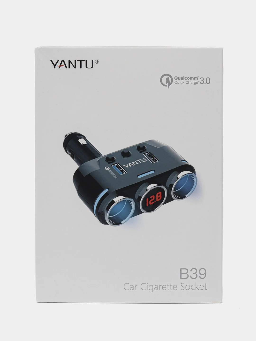Разветвитель прикуривателя на 2 розетки 2 USB 3A