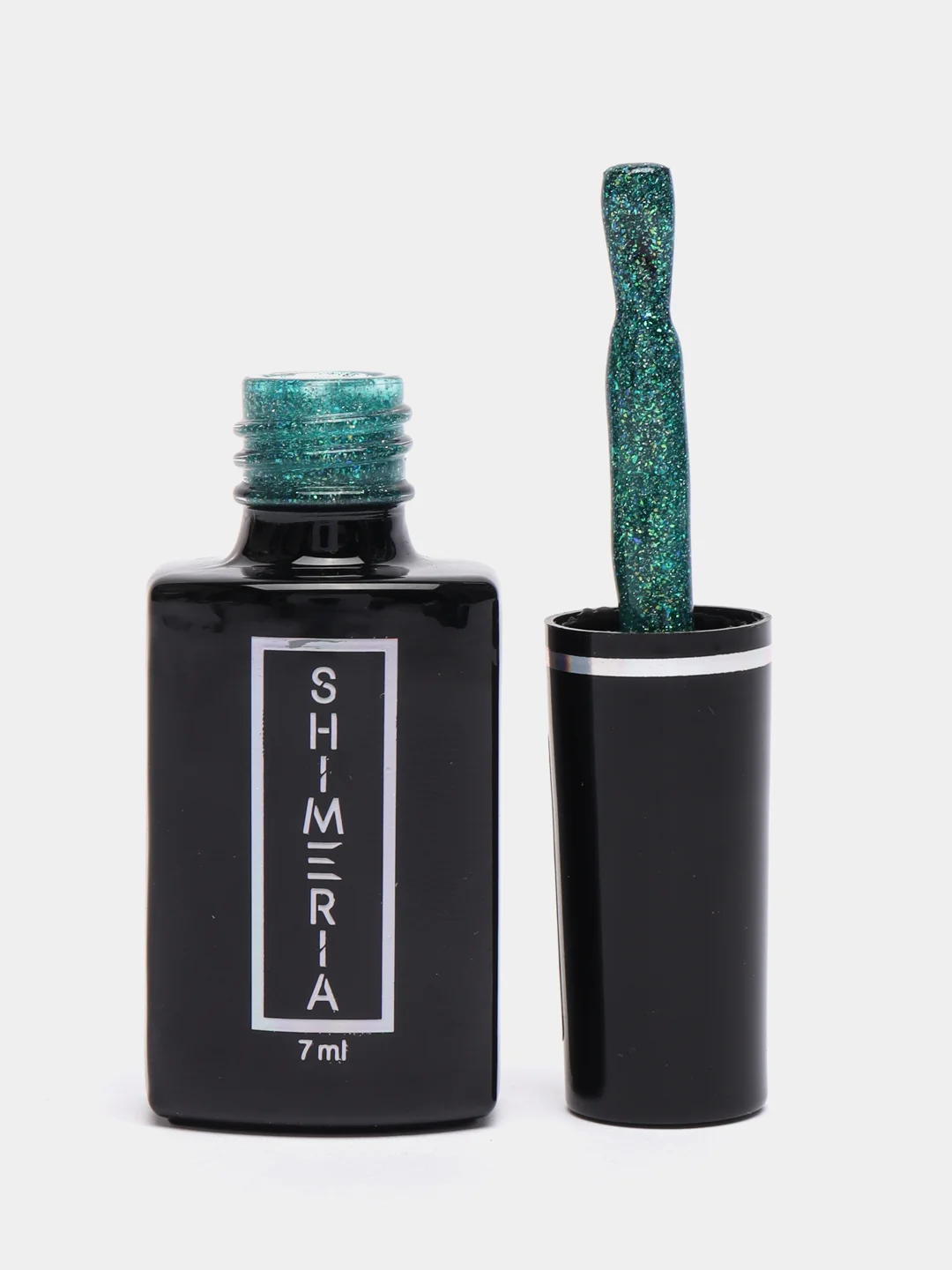 Зеленый гель лак для ногтей светоотражающий SHIMERIA DIAMOND, 7мл