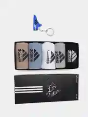 Черный носки мужские ароматизированные спортивные с брелоком, Адидас (Adidas), подарочный набор