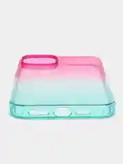 Лавандовый чехол для iPhone (Айфон) 7, 8, SE, XR, XS, 11, 12, 13, 14, 15, mini, Pro, Plus, Max прозрачный с градиентом