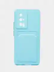 Ледяной чехол для Xiaomi POCO F5 Pro (Поко Ф5 Про), с карманом для карт, прозрачный