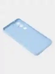 Голубой чехол для Samsung A55 книжка из кожи, накладка (бампер)