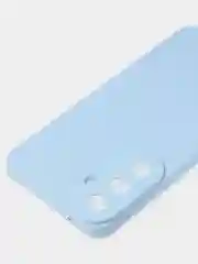Голубой чехол для Samsung A55 книжка из кожи, накладка (бампер)