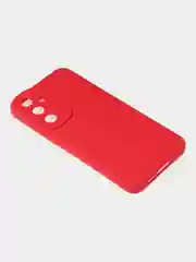 Красный чехол для Samsung A55 книжка из кожи, накладка (бампер)