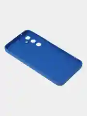Синий чехол для Samsung A55 книжка из кожи, накладка (бампер)